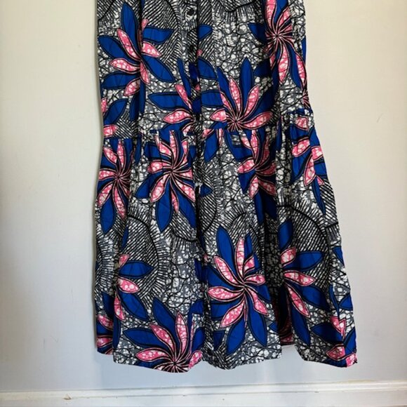 Mae Otti Blue & Pink Floral Maxi Dress Size Large - Picture 3 of 8